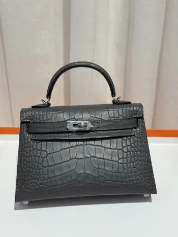 Kelly II 19cm Imported American Alligator Matte Leather Ladies Handbag Replica Hermes womens bags