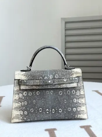 Kelly II 19cm Imported Original Lizard Leather Ladies Handbag Replica Hermes womens bags