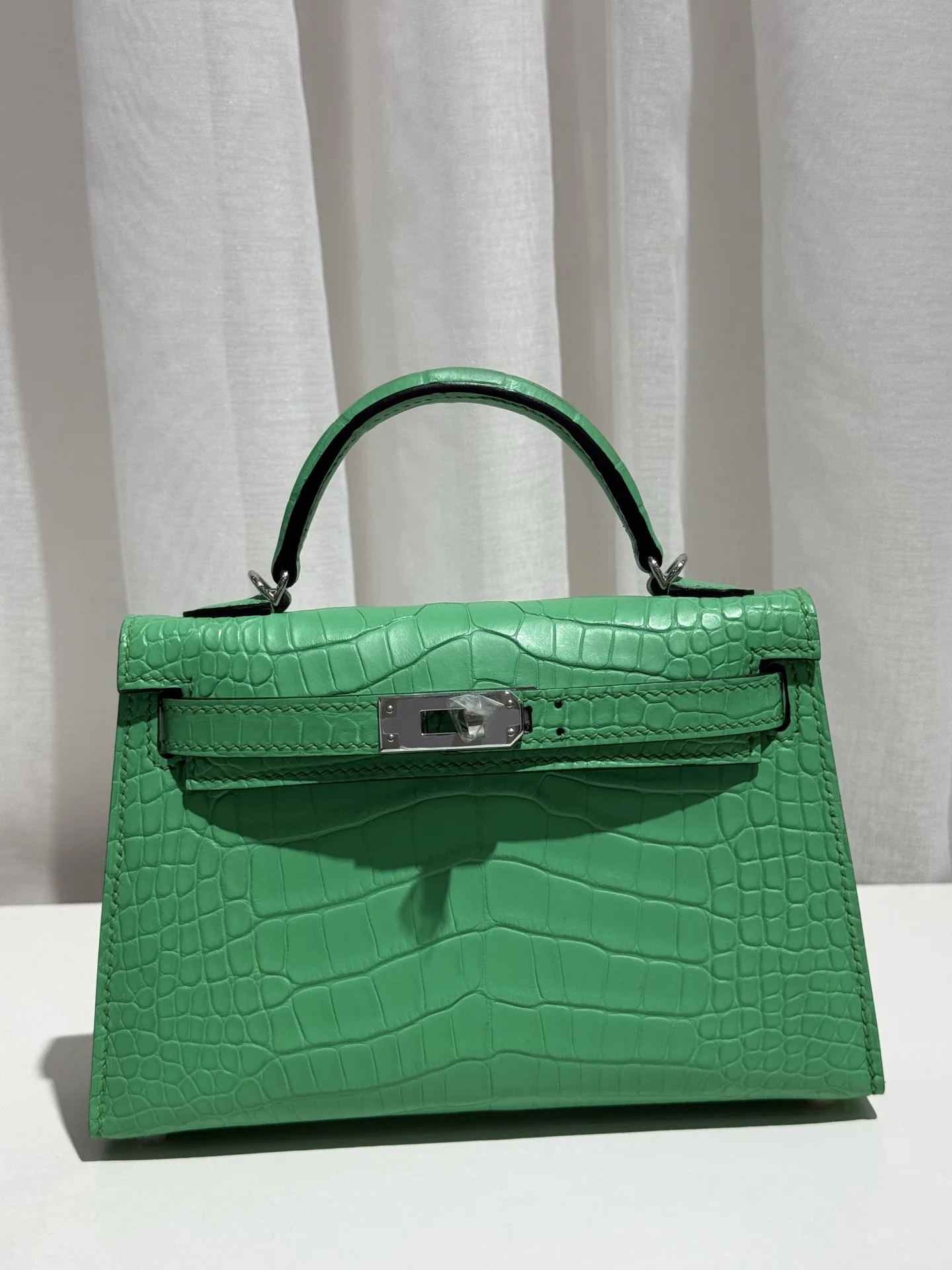 Hermes Kelly II 19cm Imported American Alligator Matte Leather Ladies Handbag Hermes Kelly II 19cm Imported American Alligator Matte Leather Ladies Handbag