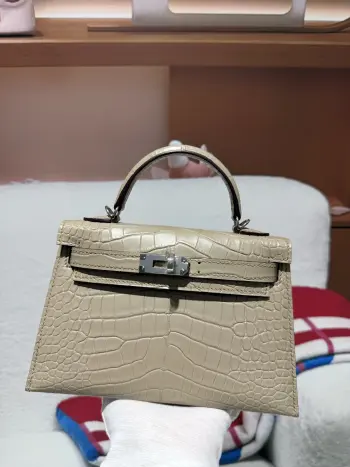 Kelly II 19cm Imported American Alligator Matte Leather Ladies Handbag Replica Hermes womens bags