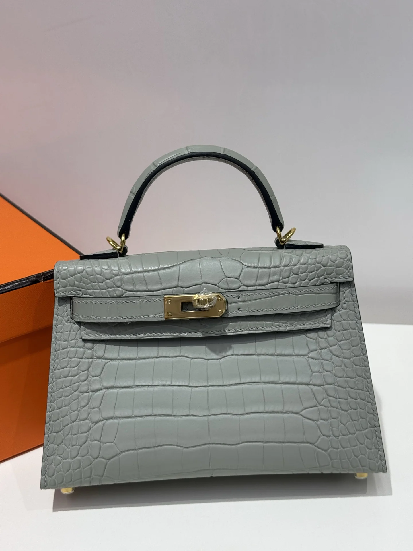 Hermes Kelly II 19cm Imported American Alligator Matte Leather Ladies Handbag Hermes Kelly II 19cm Imported American Alligator Matte Leather Ladies Handbag