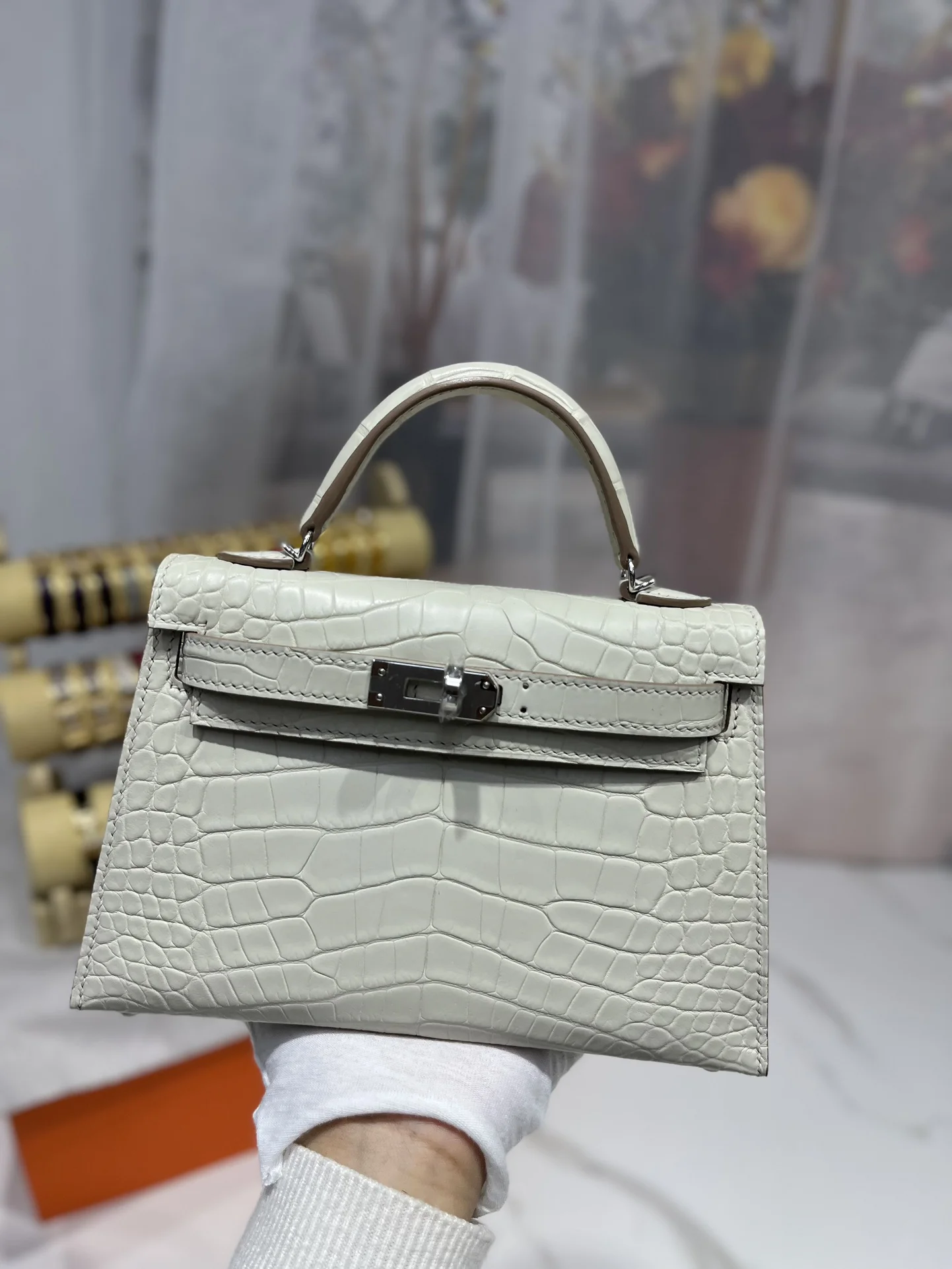 Hermes Kelly II 19cm Imported American Alligator Matte Leather Ladies Handbag Hermes Kelly II 19cm Imported American Alligator Matte Leather Ladies Handbag