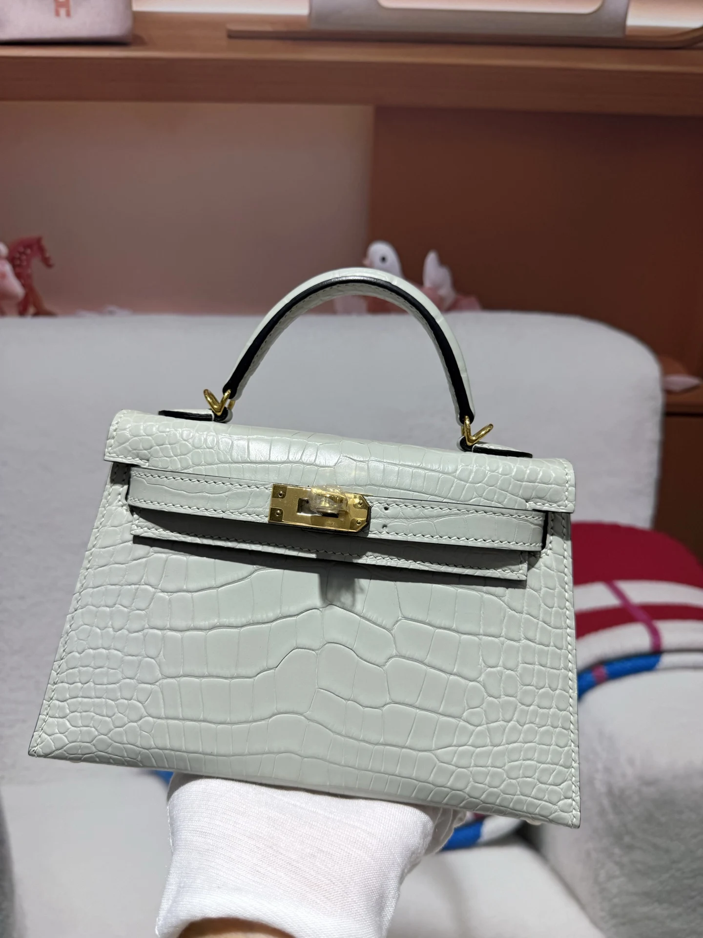 Hermes Kelly II 19cm Imported American Alligator Matte Leather Ladies Handbag Hermes Kelly II 19cm Imported American Alligator Matte Leather Ladies Handbag
