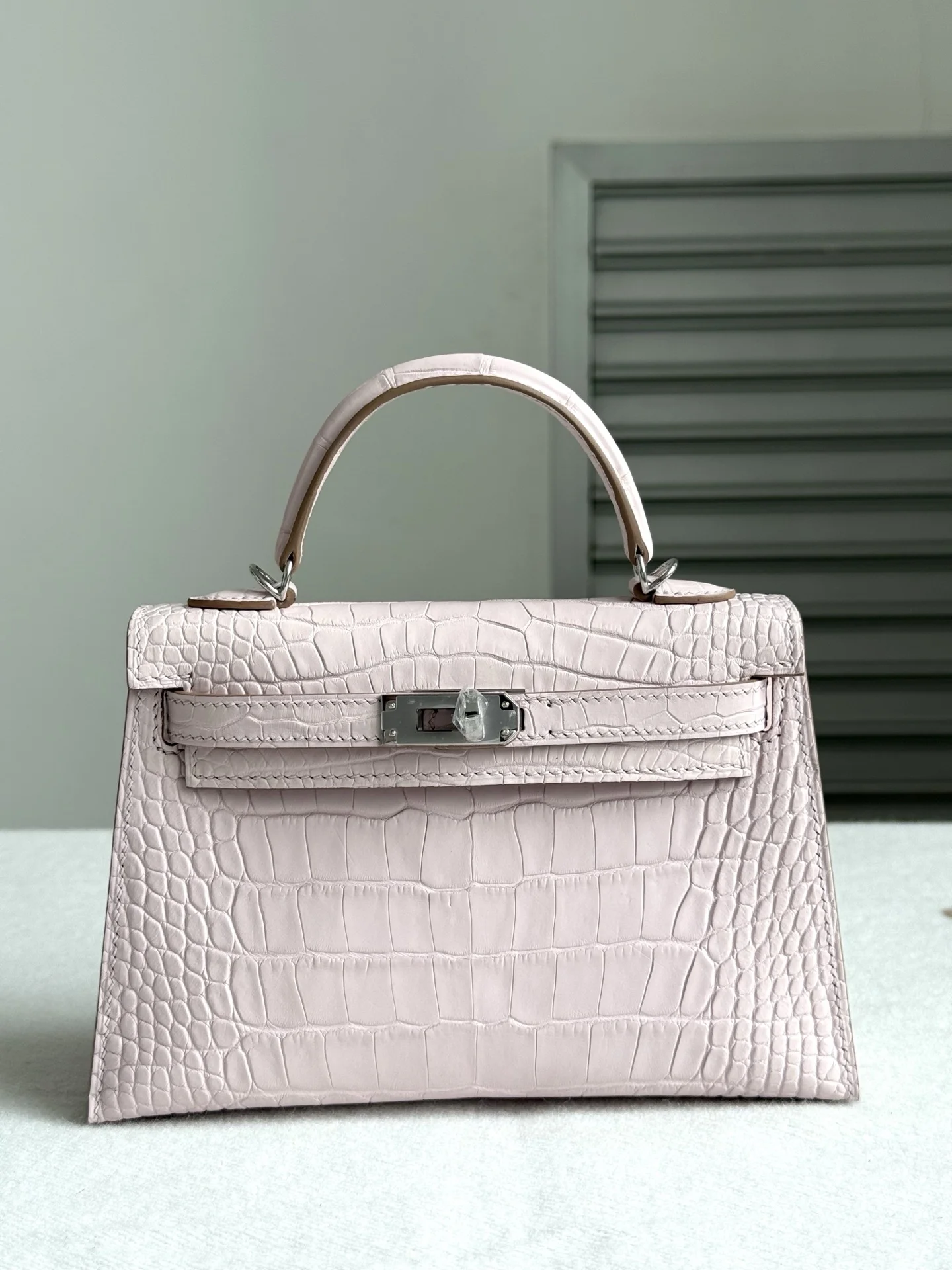 Hermes Kelly II 19cm Imported American Alligator Matte Leather Ladies Handbag