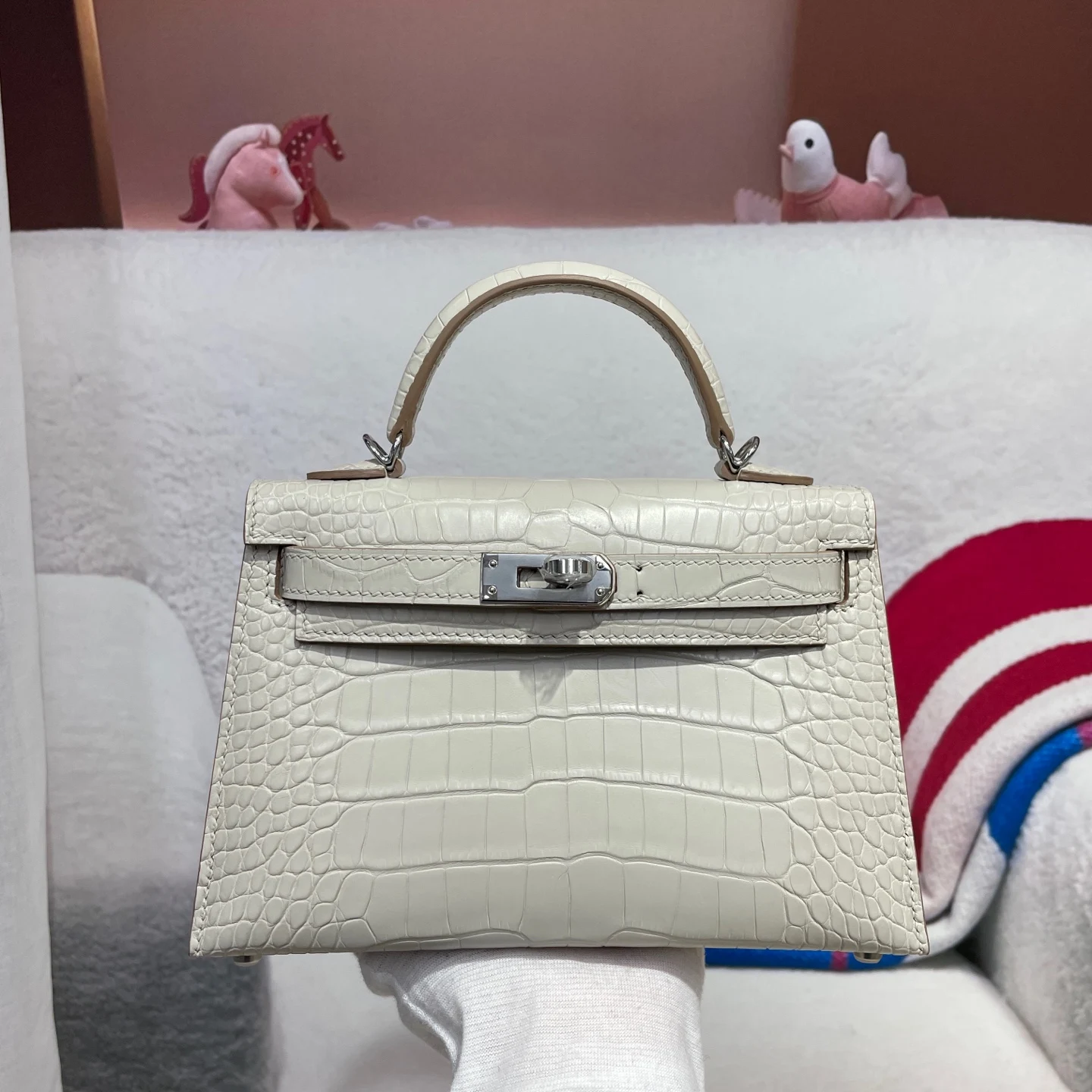 Hermes Kelly II 19cm Imported American Matte Alligator Leather Ladies Handbag Hermes Kelly II 19cm Imported American Matte Alligator Leather Ladies Handbag
