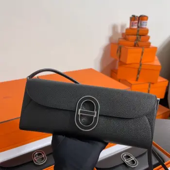 Chaine d Ancre Pig Nose to go 24cm Epsom CK89 Black Clutch Bag Crossbody Bag Replica Hermes clutches