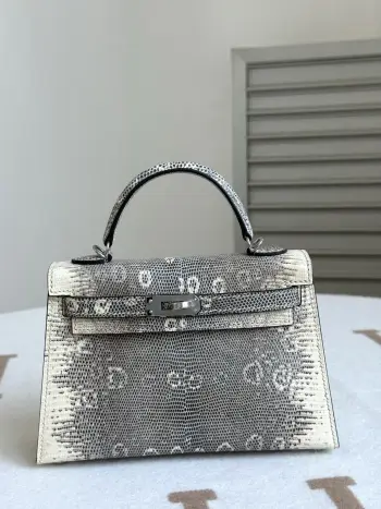 Kelly II 19cm Imported Original Lizard Leather Ladies Handbag Replica Hermes womens bags