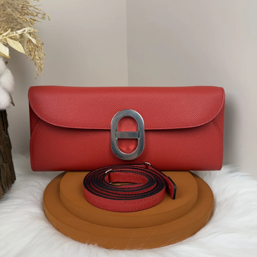 Hermes Chained Andre Pig Nose Crossbody Bag to go 24cm Epsom M4 Gris Pale Hermes Chained Andre Pig Nose Crossbody Bag to go 24cm Epsom M4 Gris Pale