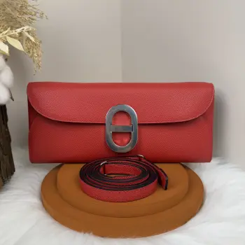 Chained Andre Pig Nose Crossbody Bag to go 24cm Epsom M4 Gris Pale Replica Hermes clutches