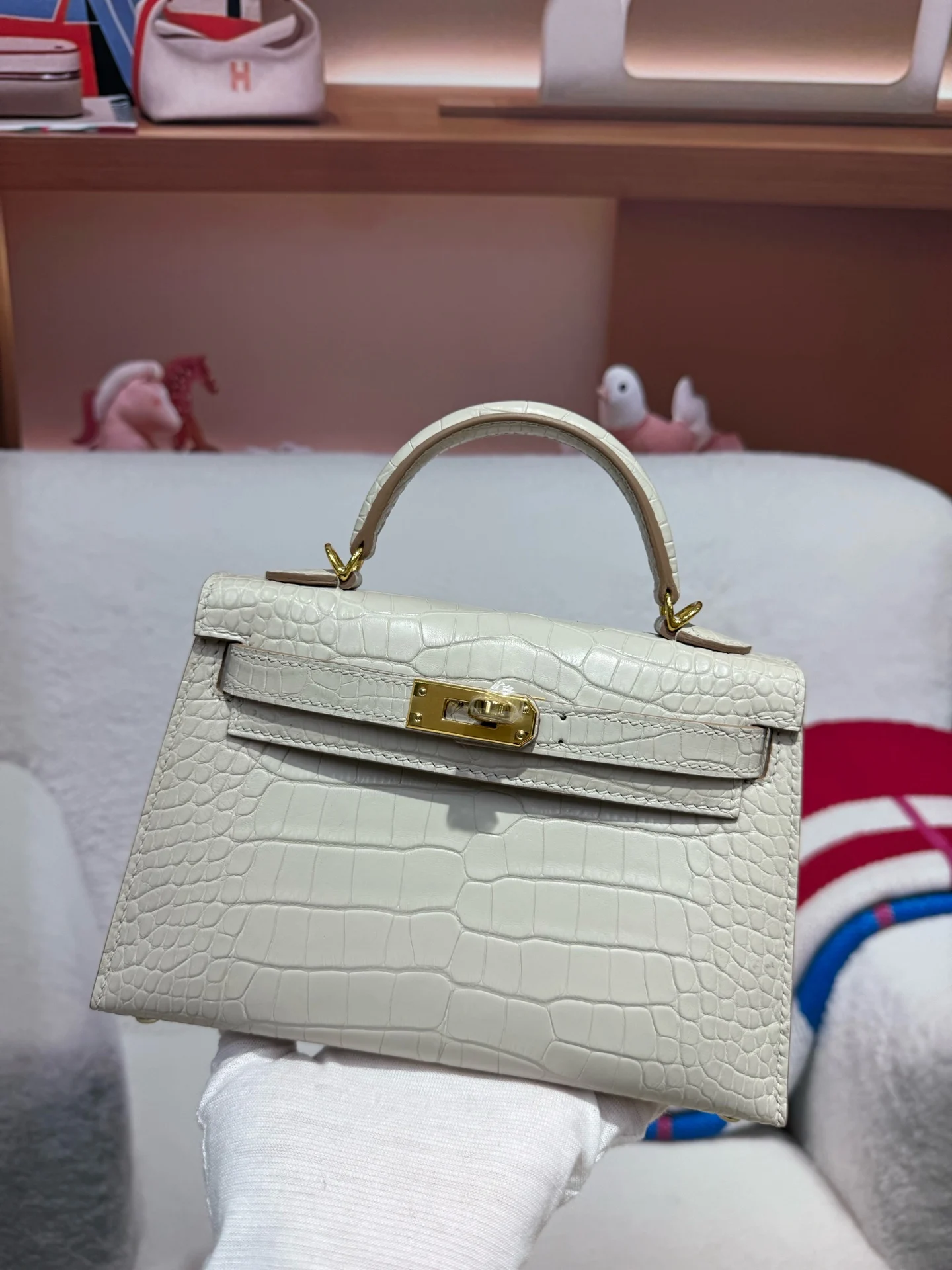 Hermes Kelly II 19cm Imported American Alligator Matte Leather Ladies Handbag Hermes Kelly II 19cm Imported American Alligator Matte Leather Ladies Handbag