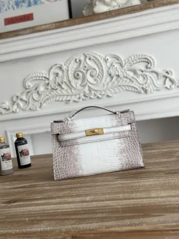 Kelly Mini 1 Crocodile-Embossed Calfskin Leather Handbag Replica Hermes womens bags
