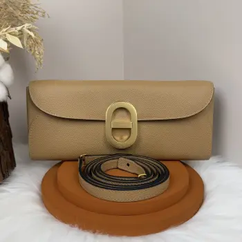 Chained Andre Pig Nose Crossbody Bag to go 24cm Epsom M4 Gris Pale Replica Hermes clutches