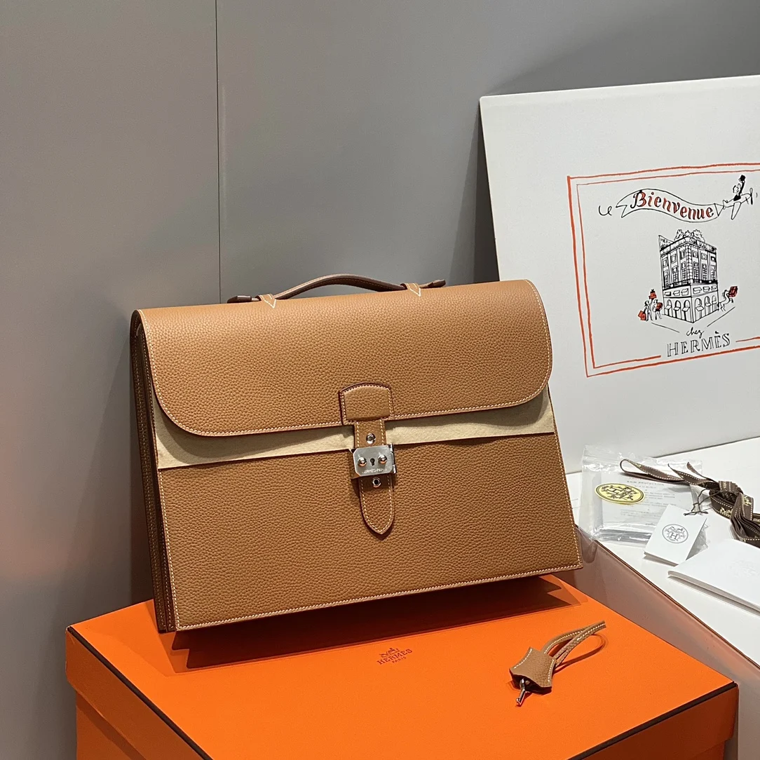 Hermes Sac a Depeches Combination Lock Men s Briefcase Laptop Bag