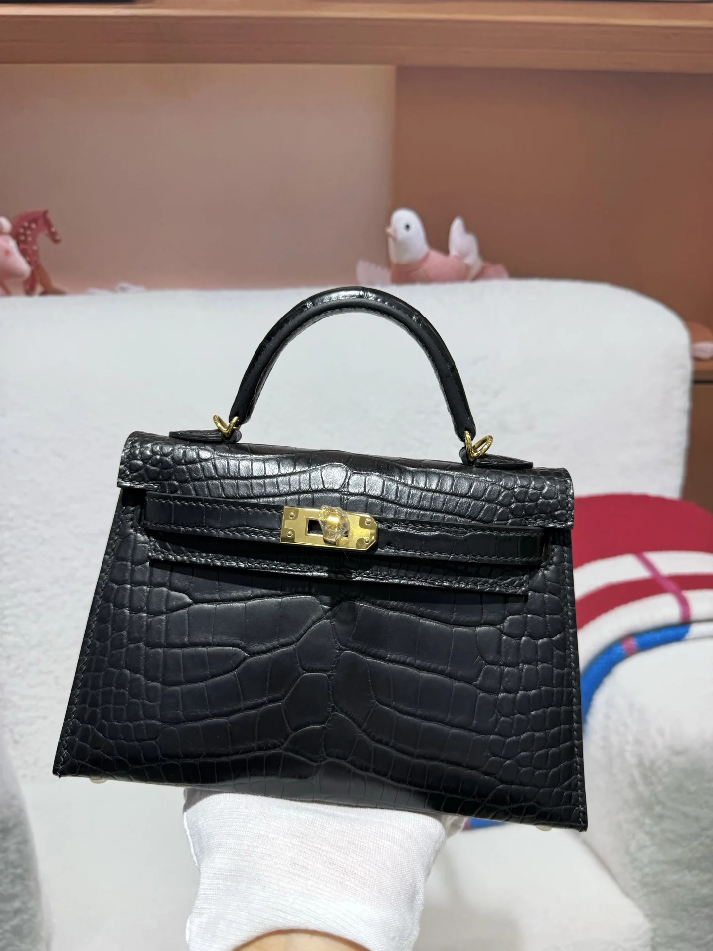 Hermes Kelly II 19cm Imported American Alligator Matte Leather Ladies Handbag Hermes Kelly II 19cm Imported American Alligator Matte Leather Ladies Handbag