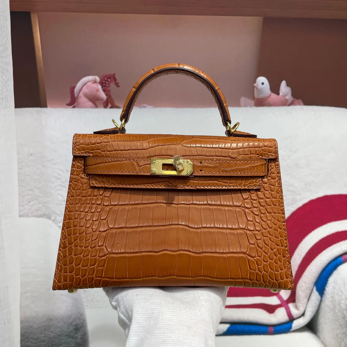 Hermes Kelly II 19cm Imported American Alligator Matte Leather Ladies Handbag Hermes Kelly II 19cm Imported American Alligator Matte Leather Ladies Handbag