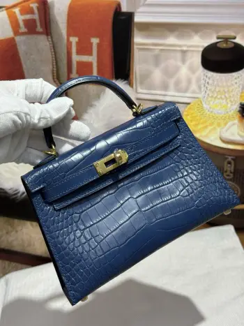 Kelly II 19cm Imported American Alligator Matte Leather Ladies Handbag Replica Hermes womens bags