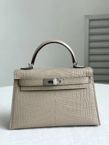 Kelly II 19cm Imported American Matte Alligator Leather Ladies Handbag Replica Hermes womens bags