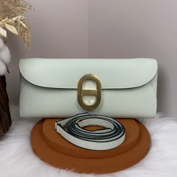 Chained Andre Pig Nose Crossbody Bag to go 24cm Epsom M4 Gris Pale Replica Hermes clutches