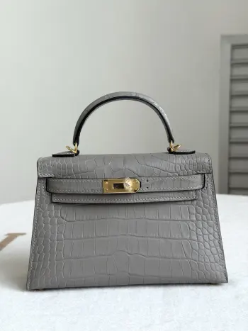 Kelly II 19cm Imported American Matte Alligator Leather Ladies Handbag Replica Hermes womens bags