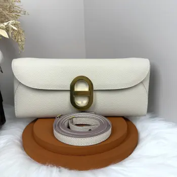 Chained Andre Pig Nose Crossbody Bag to go 24cm Epsom M4 Gris Pale Replica Hermes clutches