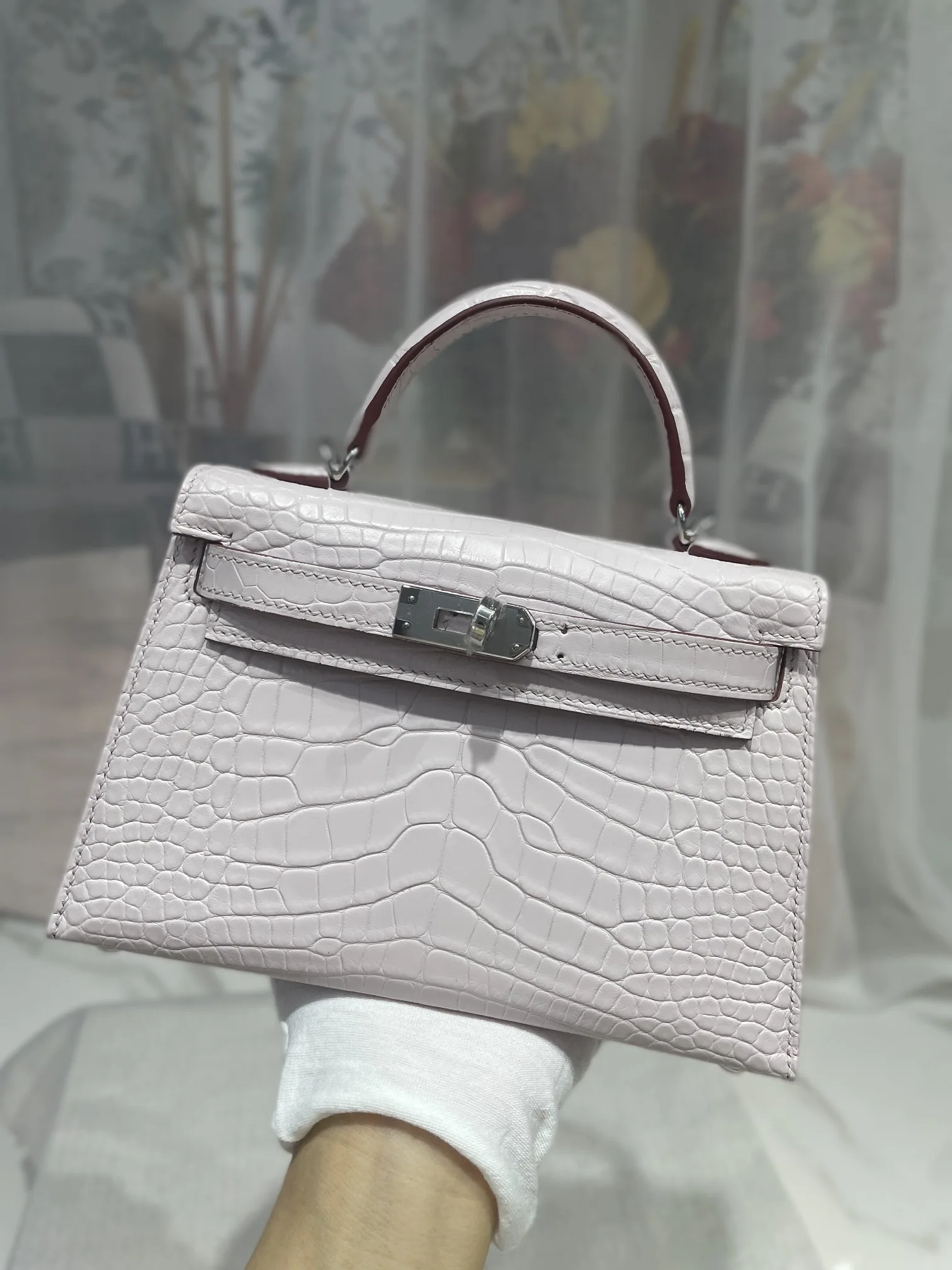 Hermes Kelly II 19cm Imported American Alligator Matte Leather Ladies Handbag Hermes Kelly II 19cm Imported American Alligator Matte Leather Ladies Handbag