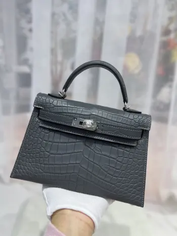 Kelly II 19cm Imported American Matte Alligator Leather Ladies Handbag Replica Hermes womens bags