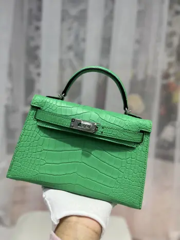 Kelly II 19cm Imported American Alligator Matte Leather Ladies Handbag Replica Hermes womens bags