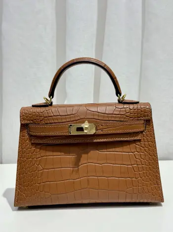Kelly II 19cm Imported American Alligator Matte Leather Ladies Handbag Replica Hermes womens bags