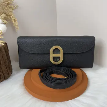 Chained Andre Pig Nose Crossbody Bag to go 24cm Epsom M4 Gris Pale Replica Hermes clutches