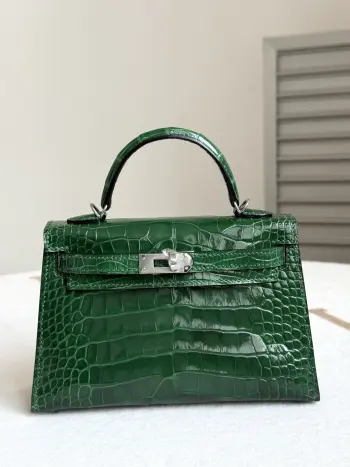 Kelly II 19cm Shiny American Alligator Handbag Replica Hermes womens bags