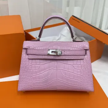 Kelly II 19cm Imported American Alligator Matte Leather Ladies Handbag Replica Hermes womens bags