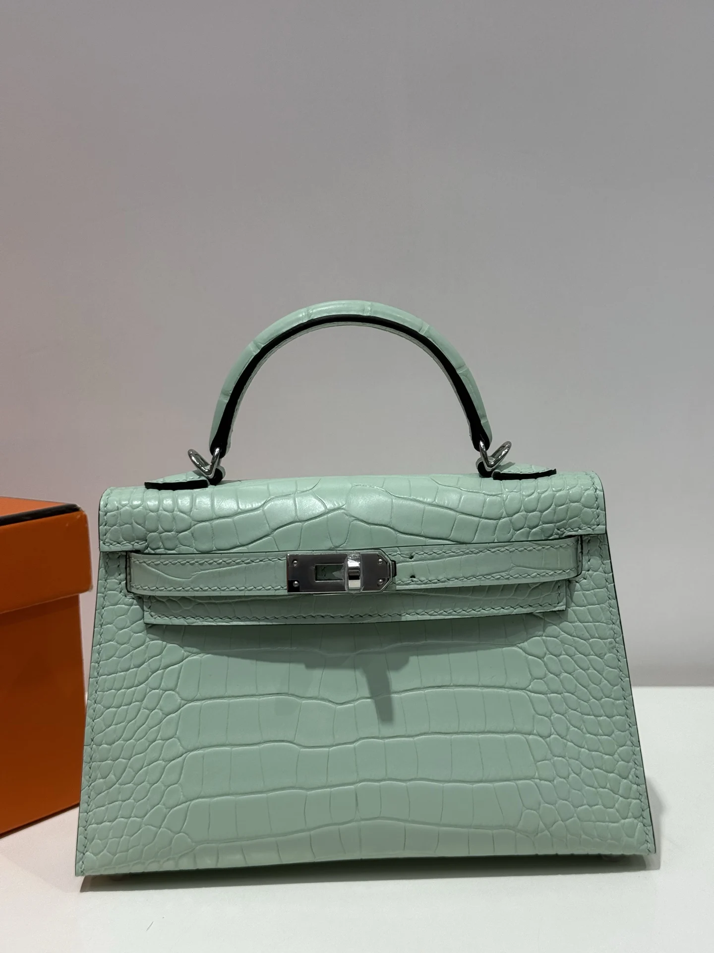 Hermes Kelly II 19cm Imported American Alligator Matte Leather Ladies Handbag Hermes Kelly II 19cm Imported American Alligator Matte Leather Ladies Handbag