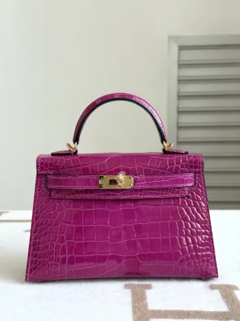 Kelly II 19cm Shiny American Alligator Handbag Replica Hermes womens bags
