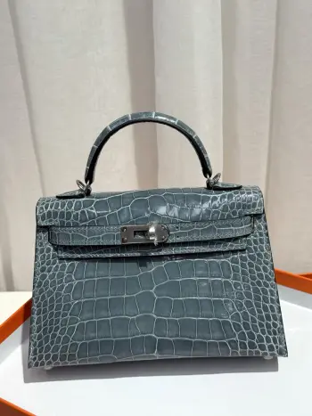 Kelly II 19cm Shiny American Alligator Handbag Replica Hermes womens bags