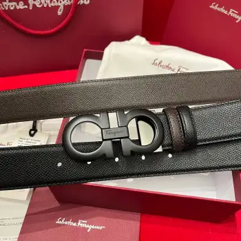 35MM Bespoke Men s Calf Leather Belt Reversible Replica Ferragamo Mens Belts