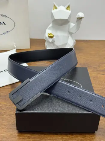 40MM Men s Plain Texture Cowhide Leather Belt Replica Prada Mens Belts