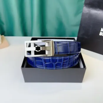 35MM Width Men s Automatic Buckle Leather Belt Automatic Smooth Buckle Waist Belt Replica Montblanc Mens Belts