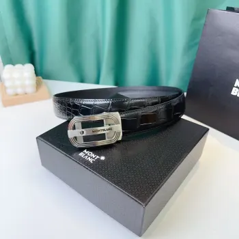 35MM width men s automatic buckle leather belt, automatic smooth buckle waistband Replica Montblanc Mens Belts