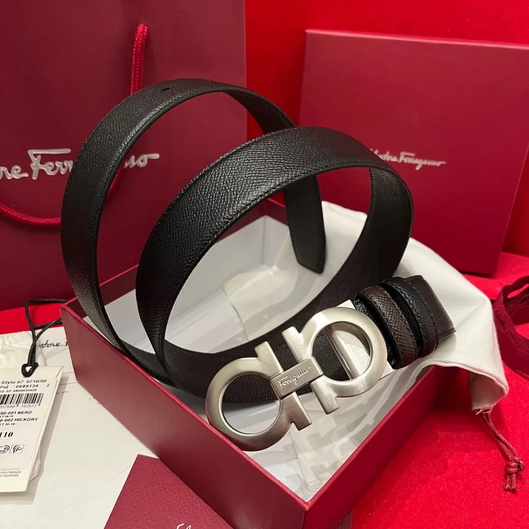 Ferragamo 35MM Bespoke Men s Calf Leather Belt Reversible