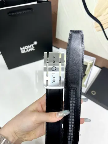 35MM Width Men s Automatic Buckle Leather Belt Automatic Smooth Buckle Waist Belt Replica Montblanc Mens Belts