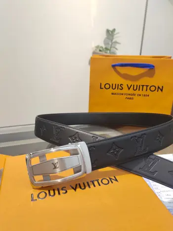 35mm Width Men s Automatic Leather Belt, Automatic Smooth Buckle Waist Belt Replica Louis Vuitton Mens Belts