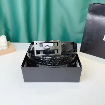 35MM Width Men s Automatic Buckle Leather Belt Automatic Smooth Buckle Waist Belt Replica Montblanc Mens Belts