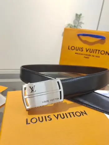 35mm Width Men s Automatic Leather Belt, Automatic Smooth Buckle Waist Belt Replica Louis Vuitton Mens Belts