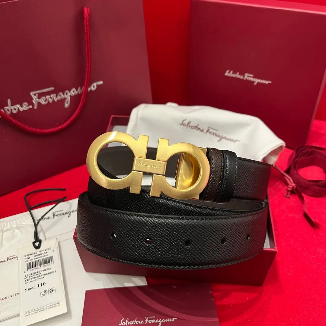 Ferragamo 35MM Bespoke Men s Calf Leather Belt Reversible