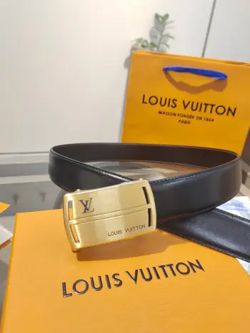 35mm Width Men s Automatic Leather Belt, Automatic Smooth Buckle Waist Belt Replica Louis Vuitton Mens Belts