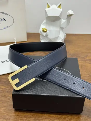 40MM Men s Plain Texture Cowhide Leather Belt Replica Prada Mens Belts