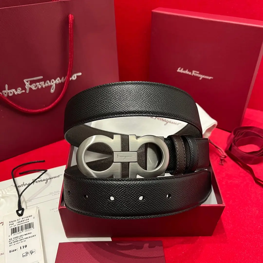 Ferragamo 35MM Bespoke Men s Calf Leather Belt Reversible