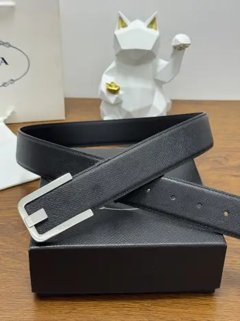 40MM Men s Plain Texture Cowhide Leather Belt Replica Prada Mens Belts