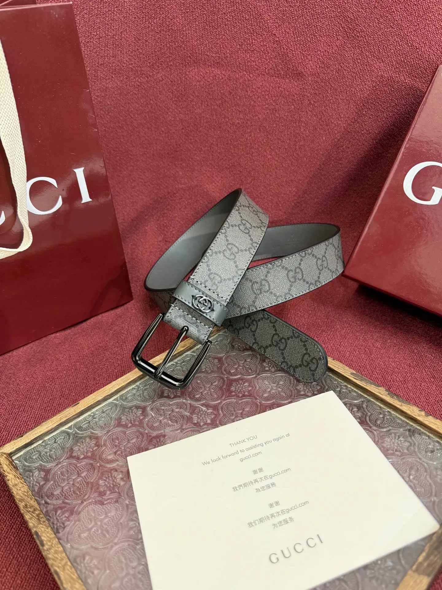 Gucci 673921 FABY3 1244 Men s Belt, Width 3.5cm