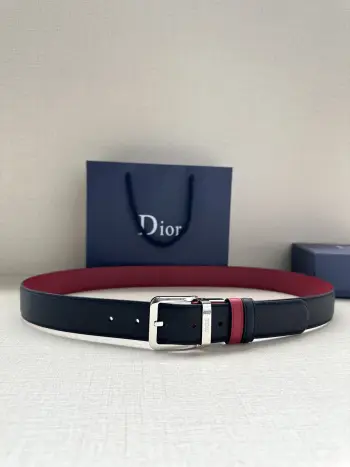 35MM Reversible Leather Belt Replica Dior Mens Belts